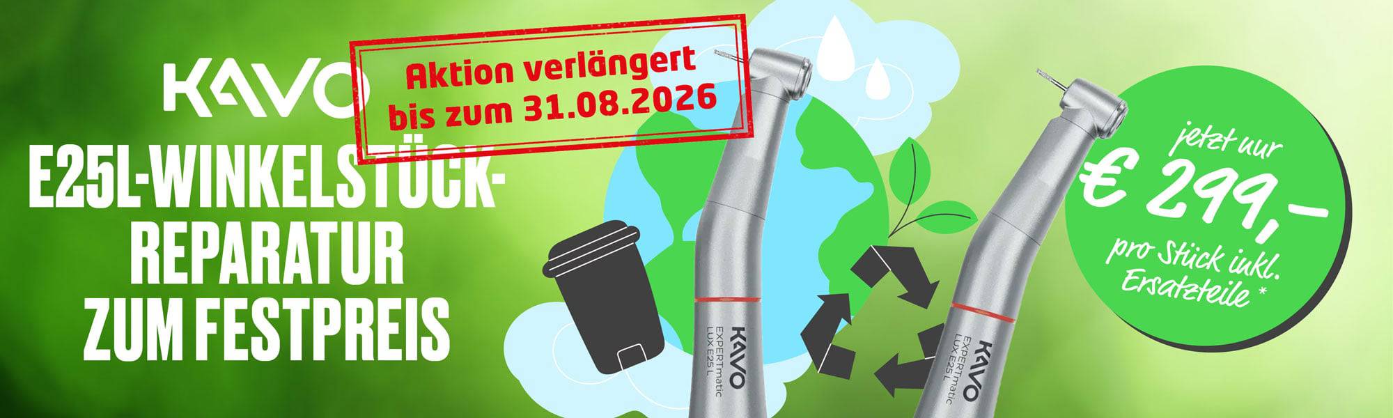 € 299 pro E25L-Winkelstück Reparatur